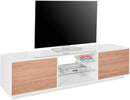 Mobile TV 2 Ante 180x41,4x46 cm Bloom Bianco Lucido e Noce