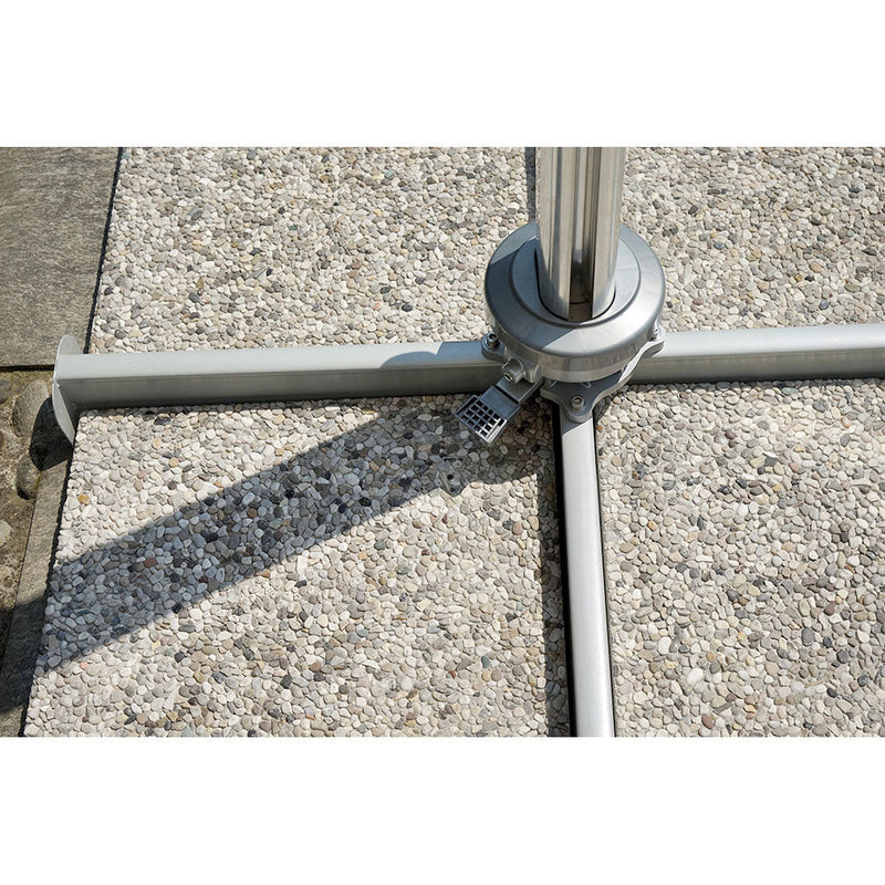 Ombrellone da Giardino Decentrato in Alluminio 3X3m con Maniglione Vorghini ConTract Ecrù