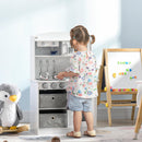 Cucina Giocattolo per Bambini 60,1x31,7x92,9 cm con Luci e Utensili in MDF e PP Bianca
