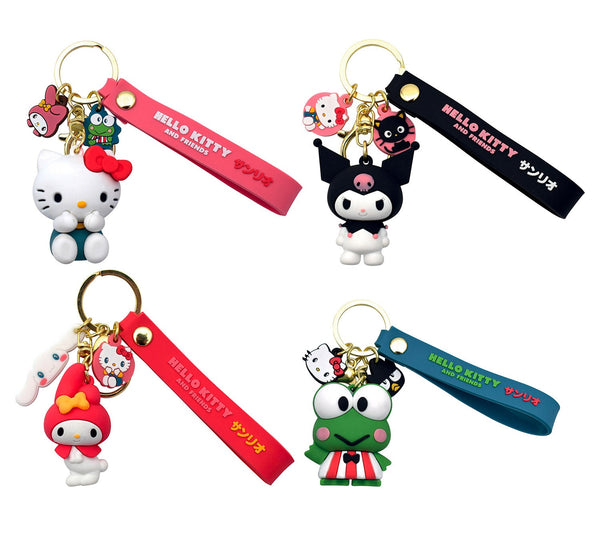 Set 24 Portachiavi Hello Kitty e Friends 3D in Silicone per Bambini Varie Colorazioni acquista