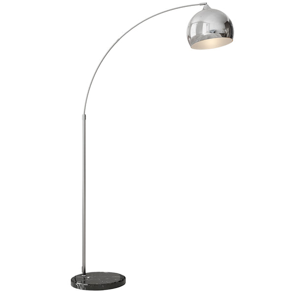 Lampada da Terra Design Vintage Asta Regolabile con Attacco E27 Struttura in Metallo e Base in Marmo Argento prezzo