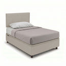 Letto 1 Piazza e Mezza Contenitore Imbottito Similpelle Tortora Boxmax Testata Flat Varie Misure