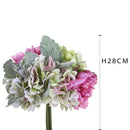 Set 2 Bouquet Artificiali di Peonie e Ortensie H 28 cm