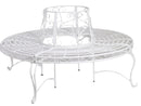 Panchina Rotonda da Giardino in Metallo Ø151 cm Bianca