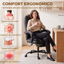 Sedia da Ufficio Ergonomica 65x67x112-122 cm Reclinabile 150° con Poggiapiedi in Cotone e Metallo Nero      