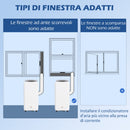 Condizionatore Portatile 1250W 35,5x35x70 cm con 5 Modalità e Timer 24h Bianco