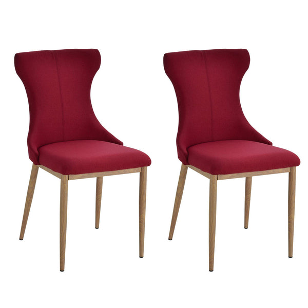 Set 2 Sedie imbottite in Acciaio e Poliestere 45x57,5x87,5 cm Rosse sconto