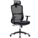 Sedia Direzionale da Ufficio 62x64x118/133 cm Ergonomica con Poggiabraccia Regolabili Nera