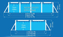 Piscina Fuori Terra Rettangolare 394x207x80cm Jilong Grigia