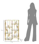 Libreria Leaf Double 73x90x35 cm in Ferro e MDF Oro