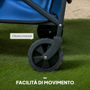 Carrello da Giardino 62L Pieghevole 76x48x86 cm con Maniglia Regolabile in Metallo e Tessuto Oxford Blu      