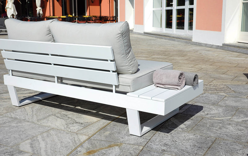 Set Salotto da Giardino in Alluminio Divano Angolare e Tavolino Vorghini Corner Bergen