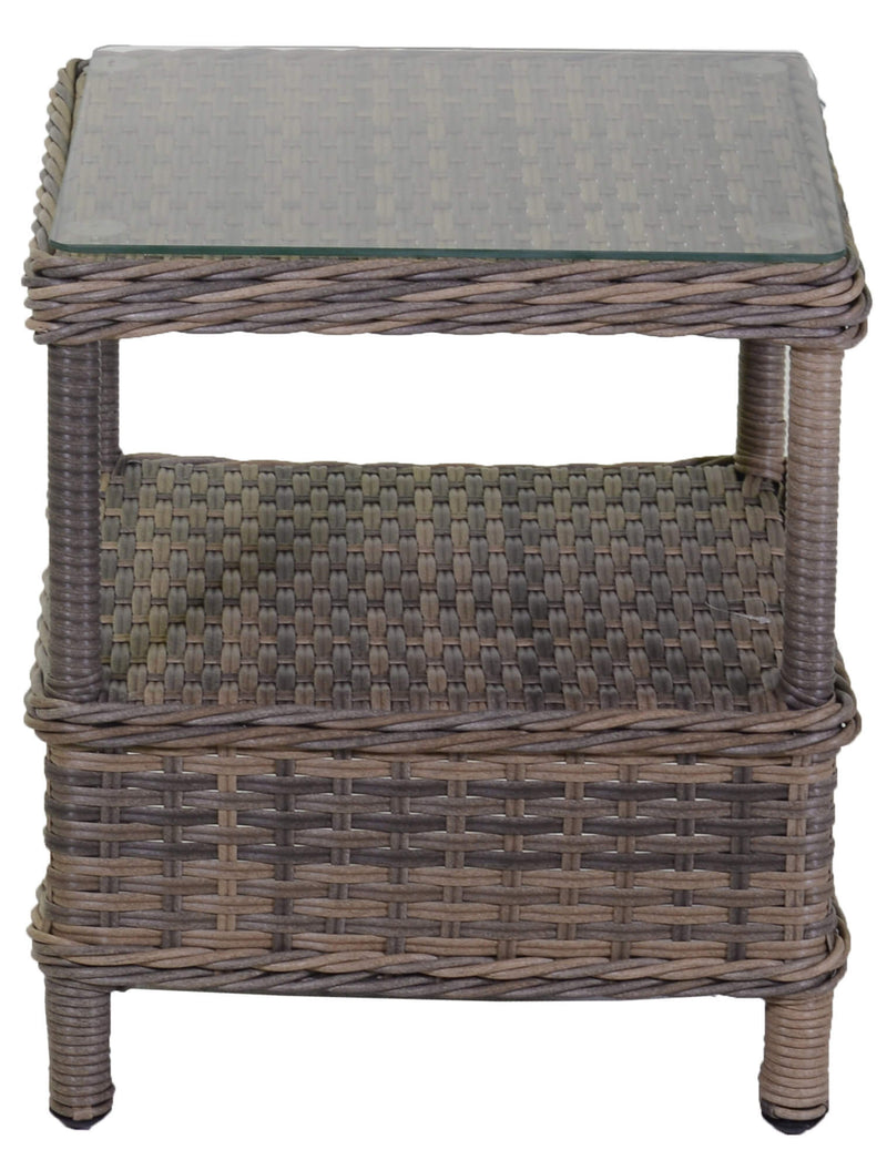 Set da Giardino Poltrona Pouf e Tavolino in Polyrattan Baltimora