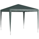 Gazebo da Giardino 270x270 cm con Picchetti e Corde Telaio in Acciaio e Rivestimento in PE Verde Scuro      