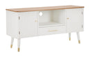 Mobile TV Matera 117x60x40 cm in Legno MDF e Ferro Bianco/Marrone