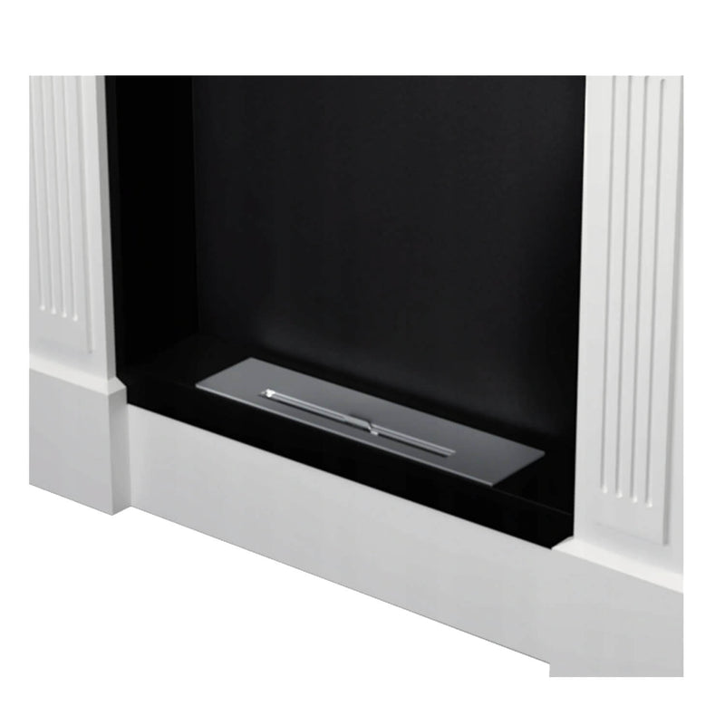 Camino a Bioetanolo da Pavimento 113x30x100 cm in Legno Bianco