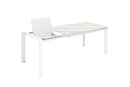 Tavolo Allungabile 140/190x90x76 cm in Metallo David Marmo Bianco Opaco