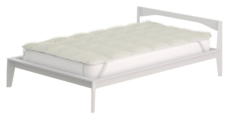 Topper Trapuntato 300 gr/mq con Elastici Sherpa Bianco Varie Misure