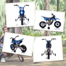 Moto Elettrica per Bambini 3-6 Anni 107x56x70 cm Batteria 12V e Rotelle Rimovibili Blu   