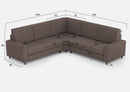 Divano Angolare 5 Posti 246x246x85 cm Sakar in Tessuto Talpa