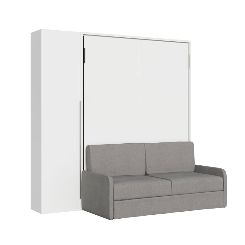 Letto Matrimoniale A Scomparsa 160 Versia Con Divano E Armadio 1 Anta Sx Bianco      