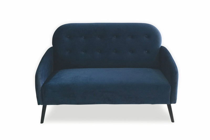 Divano 136x70x90 cm in  Legno e Tessuto Effetto Velluto Blu