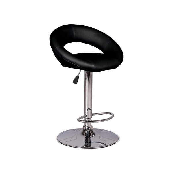 Sgabello 39x32xH80/102 cm in Similpelle Kolbi Nero sconto