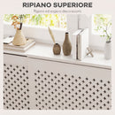Copritermosifoni a Griglia Incrociata 136-200x21,5x91,7 cm con Lunghezza Regolabile in MDF Bianco      
