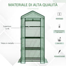 Serra da Giardino 4 Ripiani 69x49x158 cm in Acciaio Verde