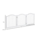 Cancelletto di Sicurezza Pieghevole per Animali Domestici 154,5x1,8x61 cm in Legno Bianco