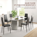 Set 6 Sedie da Pranzo Moderne Schienale Alto Cuciture a Diamante 41x50x97 cm Nero  