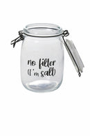 Barattolo con Scritta Ø10,8x17,3 cm in Vetro con Chiusura in Metallo VdE Tivoli 1996