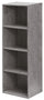Libreria 4 ripiani 40x29x132 cm in Legno Cemento