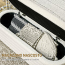 Panca Fondoletto con Vano Contenitore 116x41x40,5 cm in Tessuto Teddy Crema  