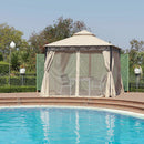 Gazebo da Giardino in Ferro 3x3xH2,90m Rama Giunone Ecrù
