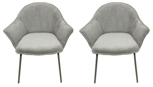 online Set 2 Sedie con Braccioli 66x64x83 cm in Poliestere Cassidy Warm-Grigio Chiaro