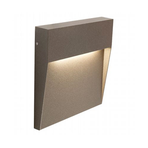 acquista Faretto Segnapassi a Semi Incasso da Esterno a LED Grande Sovil Geo Square Marrone
