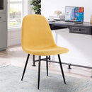 Set 4 Sedie da salotto Imbottite in Tessuto Bella Gialle