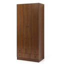 Armadio 180x60x90 cm 2 ante 2 cassetti noce antico