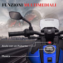 Moto Elettrica per Bambini 3-6 Anni Licenza Honda 12V Doppi Motori Rotelle Max 30 kg Blu      
