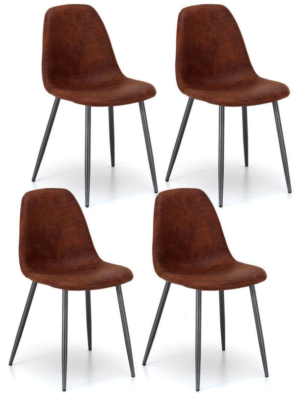 Set 4 Sedie 44x50xH84 cm in Similpelle Brigitte Marrone acquista