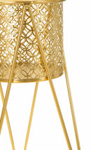 Porta Vasi Nat Coppia 21x20x46 cm - 18x18x32 cm in Ferro Oro      