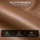Poltrona Relax Reclinabile Manuale 155° 69x91x100 cm con Poggiapiedi in Pelle PU Marrone Scuro      