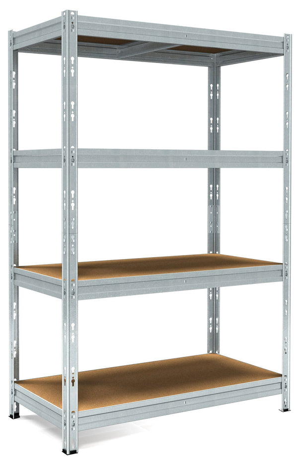 Scaffale in Metallo ad Incastro 4 Ripiani in Legno 120x50xh180 cm Pokerino Zincato online