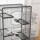 Gabbia per Piccoli Animali 61,5x44x131 cm Con Ruote Rampe e Accessori Nero   