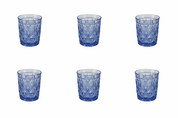 Set 6 Bicchieri Ø8,9x9 cm in Vetro Villa d'Este Home Tivoli Blu acquista