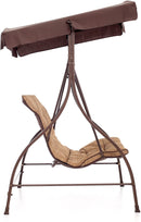 Dondolo da Giardino 2 Posti in Ferro con Tettuccio Haiti Ecrù