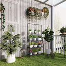 Portapiante Scaffale 75x25x137 cm a 3 Livelli con Barra Appendi Vasi in Metallo Nero      