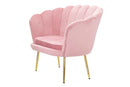 Divanetto Vienna Rosa 130x74x84 cm Spugna e Tessuto e Metallo Bianco e Oro