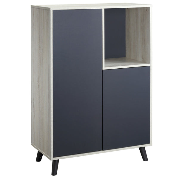 Libreria Moderna 80x40x120 cm 2 Ante 1 Ripiano Grigio Scuro online